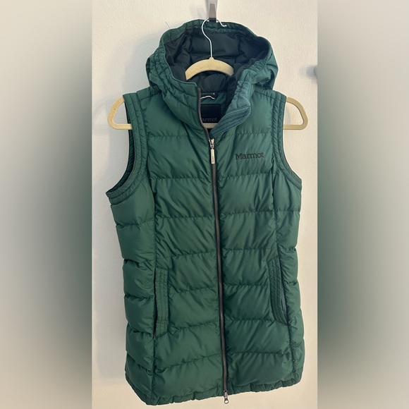 Marmot Jackets & Blazers - Marmot Forest Green Puffer Vest with Hood